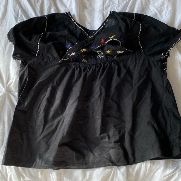 Madewell Embroidered Tie-Back Cutout Top Large - Picture 6 of 7